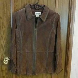 Bagatelle small zip front suede leather jacket